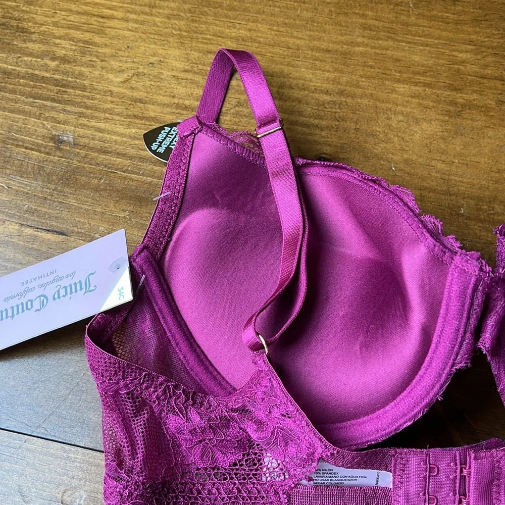 Juicy Couture Sexy Extreme Push-Up Plum Envy Bra - Sz 34C